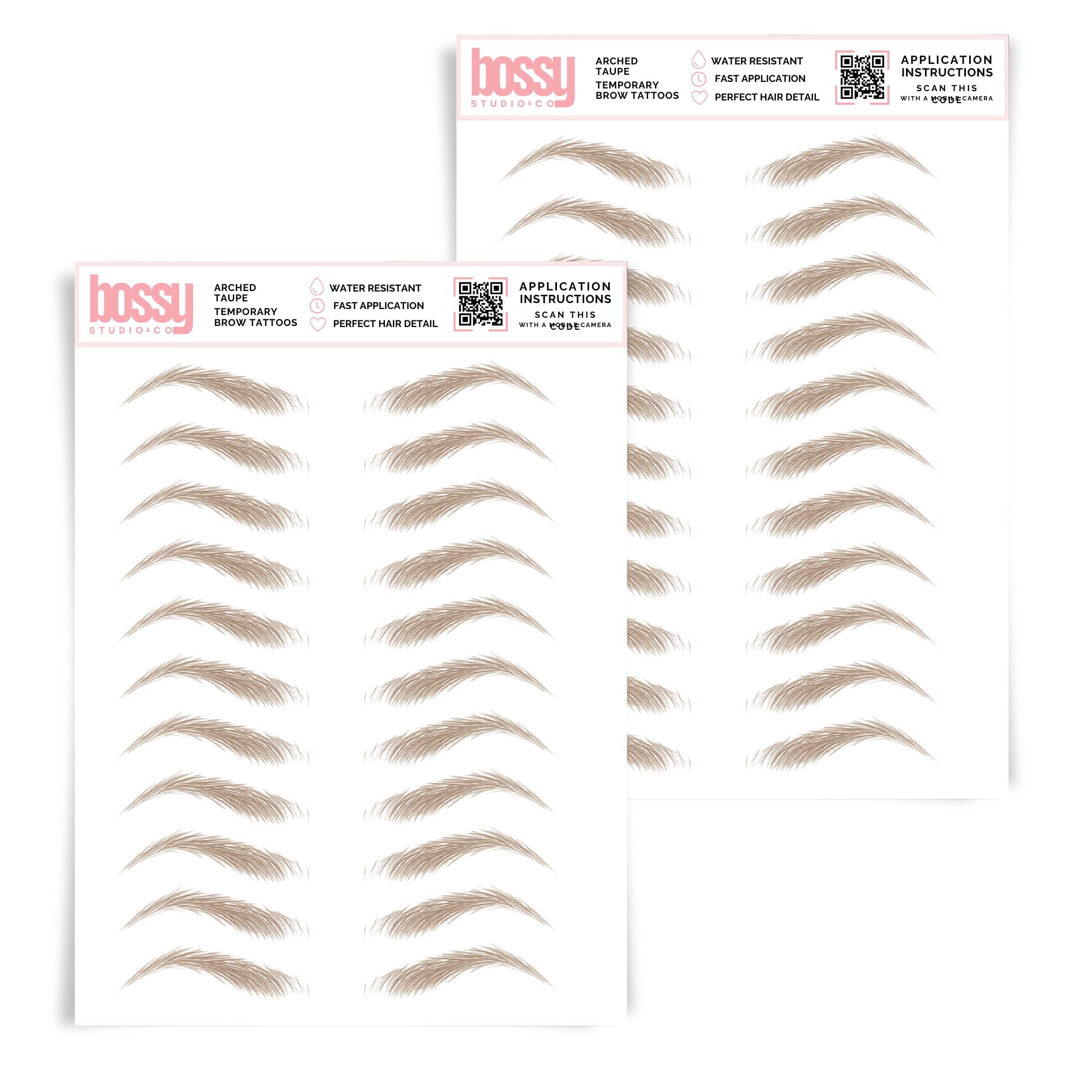 2 Pack Temporary Eyebrow Tattoos Waterproof Eyebrow Stickers, False Tattoos Hair Like Peel Off Instant Transfer Brows For Women And Men | Natural