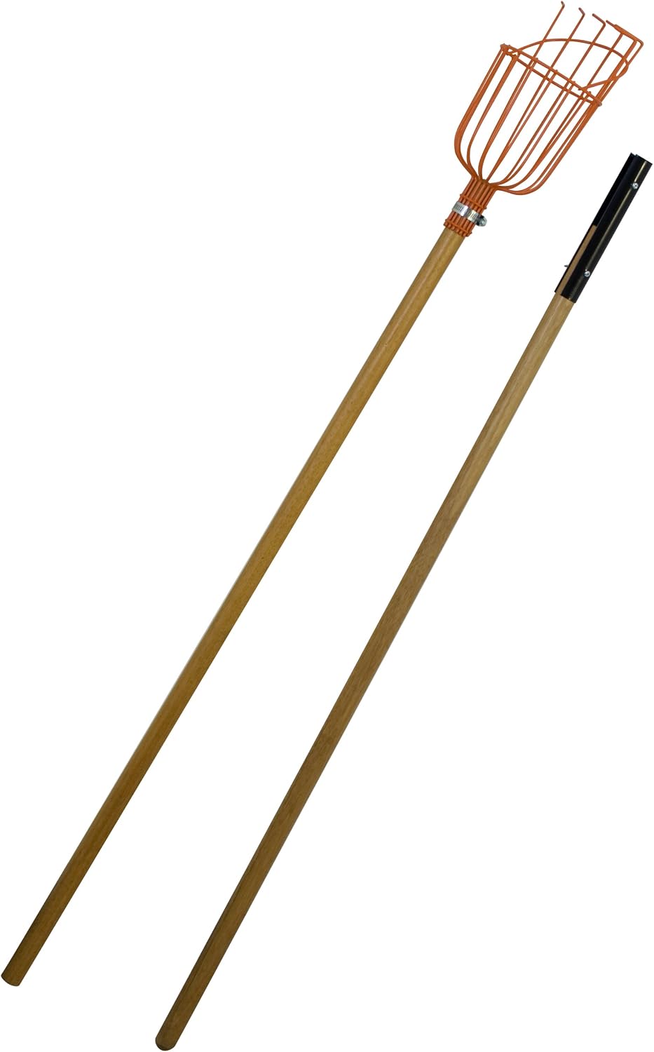 Flexrake LRB189 Fruit Picker with 8-Foot 2-Piece Wood Handle