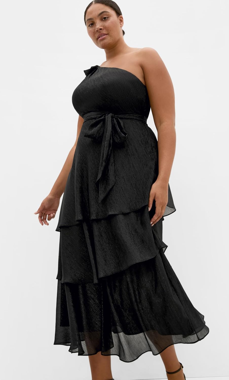City Chic Plus Size Dress - Enchant Bouquet One Shoulder Maxi