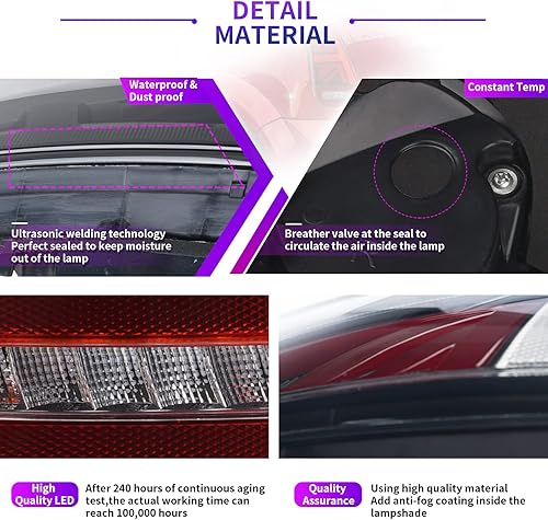 Vista 6 de Archaic Conjunto de luces traseras compatible con Mini Cooper R50 R52 R53 2001-2007, Union Jack - Lámparas traseras para Mini Cooper Rojo
