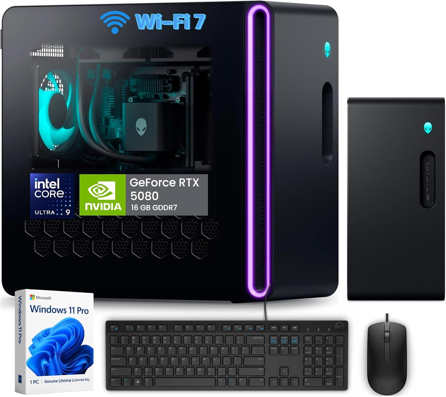 Alienware 2025 Aurora Gaming Desktop - NVIDIA GeForce RTX 5080(16GB GDDR7) PC • Intel 24-Core Ultra 9 285K • Wi-Fi 7 • Windows 11 Pro • ACT1250 • Next-Level Gaming Support • 64GB DDR5 RAM + 8TB SSD