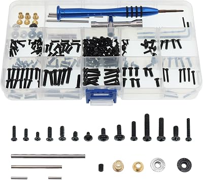 RC Car Screws Kit Repair Tool Box Hardware Fasteners Replacement Compatible with WLtoys 1/14 144010 144001 144002 1/12 124016 124017 124018 124019 RC Car Upgrade Parts