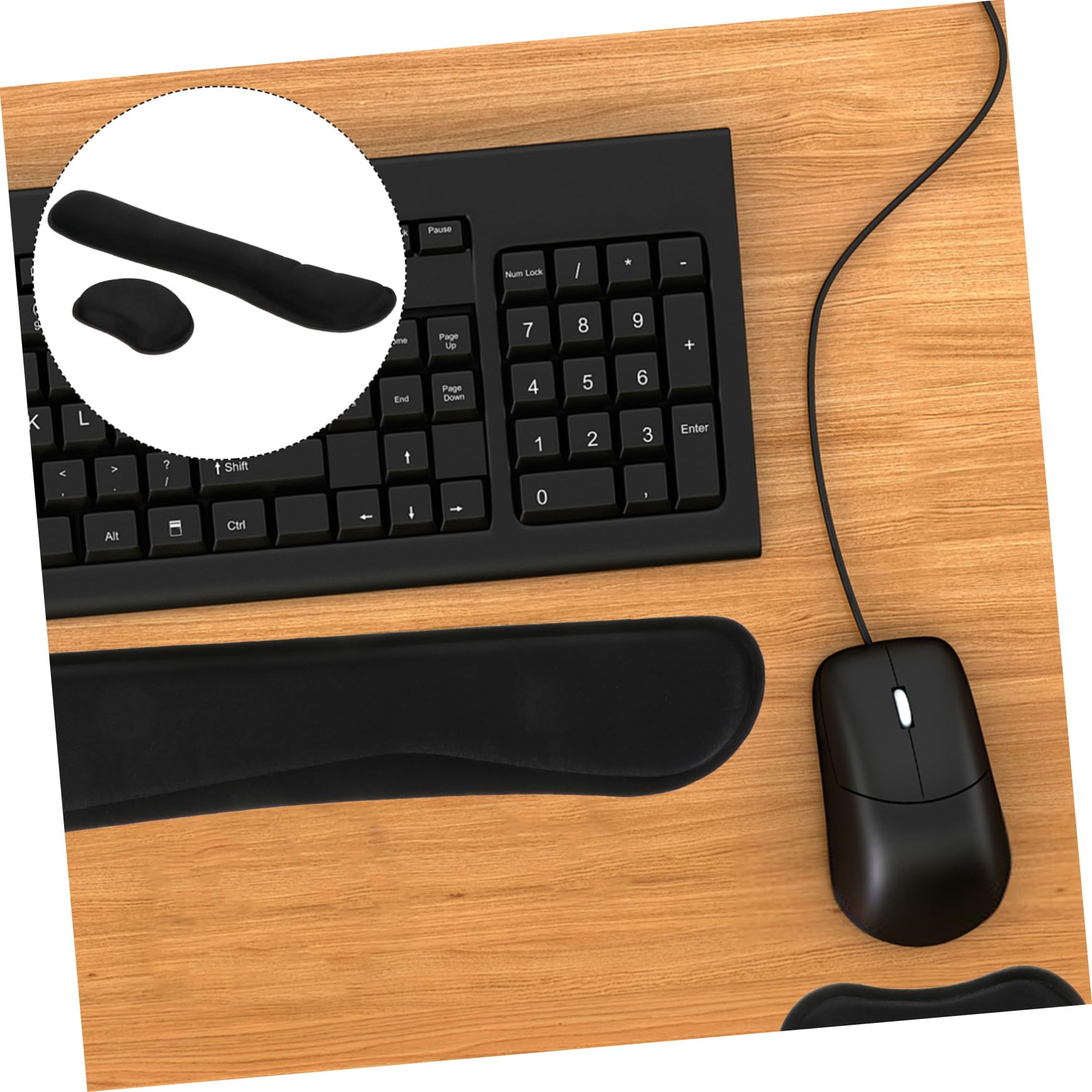 MAGICLULU 3sätze Memory Foam Handballenauflage Set Ergonomische Und Mausunterlage Für Bequemen Rutschfeste Unterseite Für Büro Und Gaming Unterstützt Handgelenke Und Verbessert Die