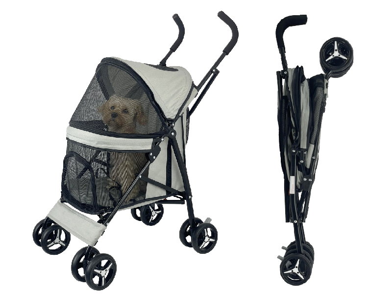 Amazon.com: HTLPET Umbrella Shaped Lightweight 4 Wheel Dog Stroller for Medium Small Dogs, Portable Compact Pet Stroller with Breathable Mesh, Perfect for Travel,Jogging,up to 22lbs(Gray) : Pet Supplies