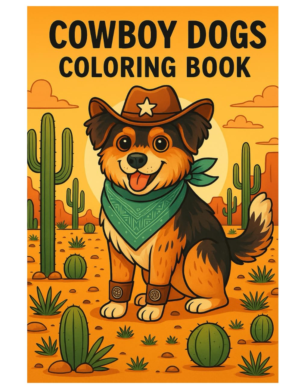 Cowboy Dogs Coloring Book: Fun Western Dog Illustrations for Relaxing Coloring