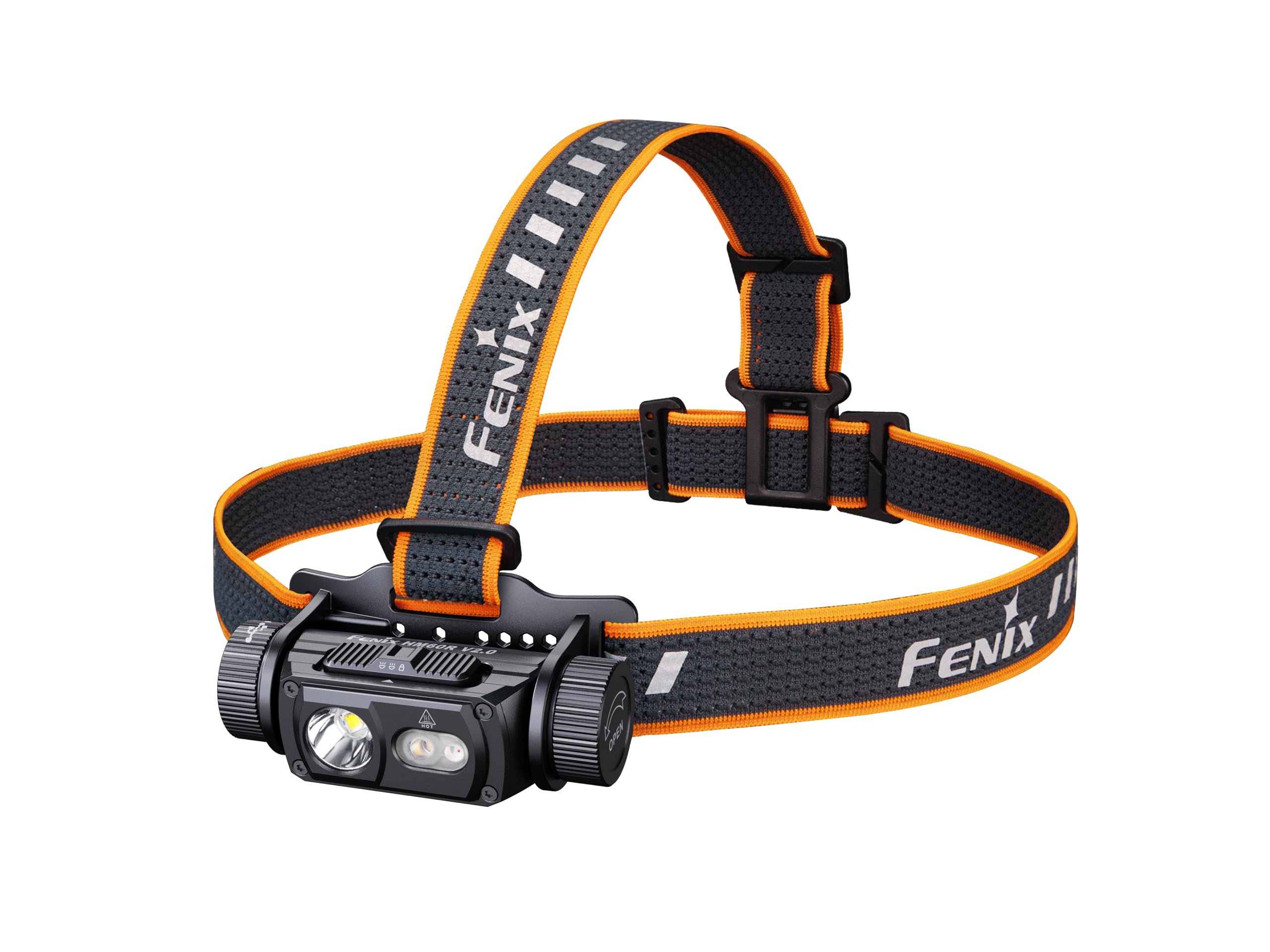 Fenix HM60R V2.0 Stirnlampe LED Wiederaufladbar,1600 Lumen Extrem Hell,USB-C Aufladbar,170M,Strahler Flutlicht & Rotlicht,IP68 Wasserdicht Leicht Kopflampe,Outdoor Camping Angeln Jogging
