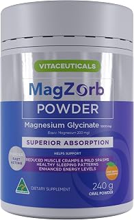Vitaceuticals MagZorb HIGH STRENGTH Magnesium Glycinate Powder | 240g Vegan & Gluten Free | Supports Muscle Function & Energy Production | Supports Healthy Sleeping Patterns | Suitable for Children