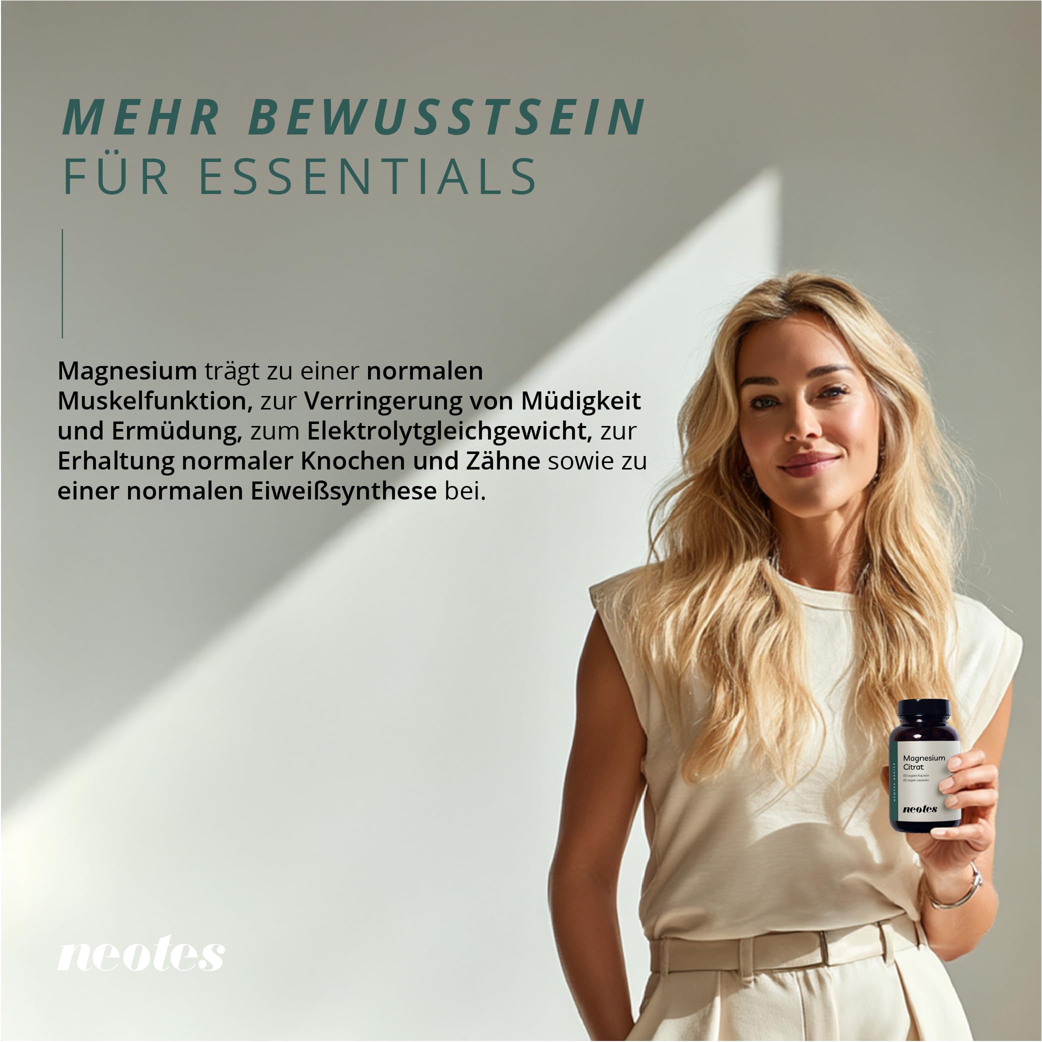 Magnesiumcitrat hochdosiert – 360mg elementares Magnesium aus reinem Tri-Magnesiumdicitrat – 4-Kapsel-Komplex zur optimalen Verteilung – Ohne Zusätze, Vegan & Laborgeprüft – 180 Kapseln Premium