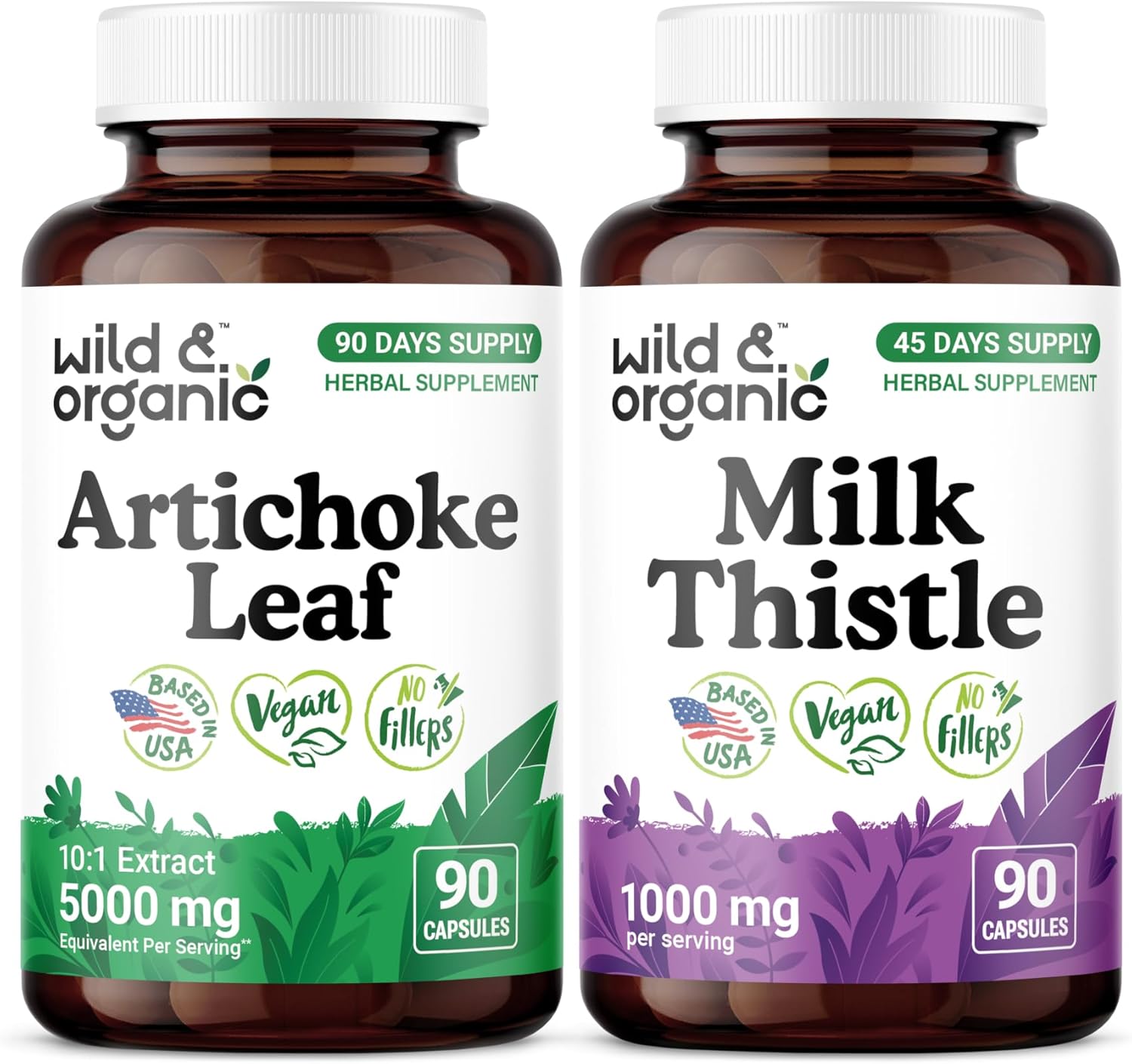 Wild & Organic Artichoke Leaf 90 Capsules & Milk Thistle 90 Capsules