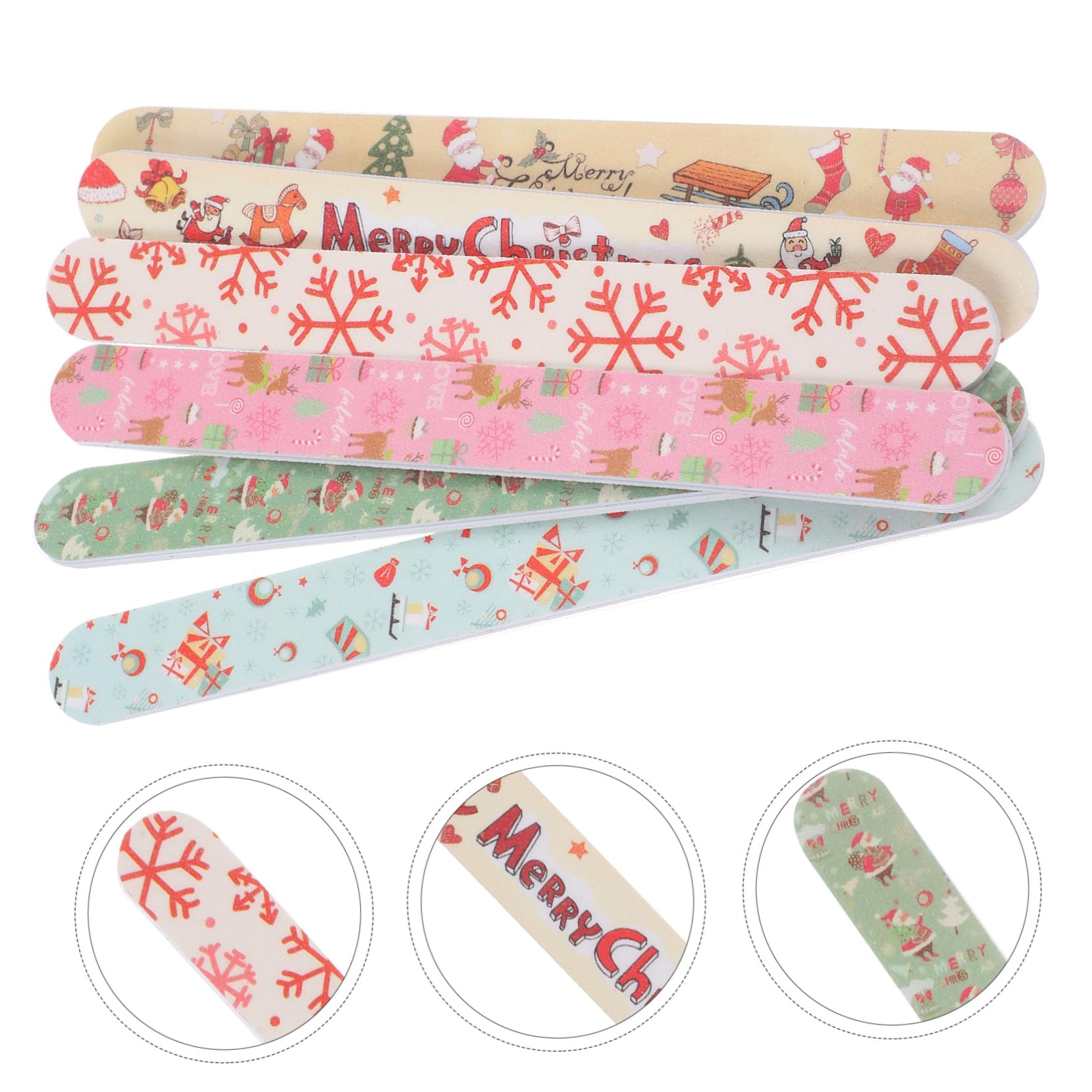 Healvian 24 Stück Nail Files Weihnachts Nagelfeile Nagelpolierstreifen Pedikürefeile Mit Weihnachtsmotiv Nagelfeile Mit Weihnachtsmotiv