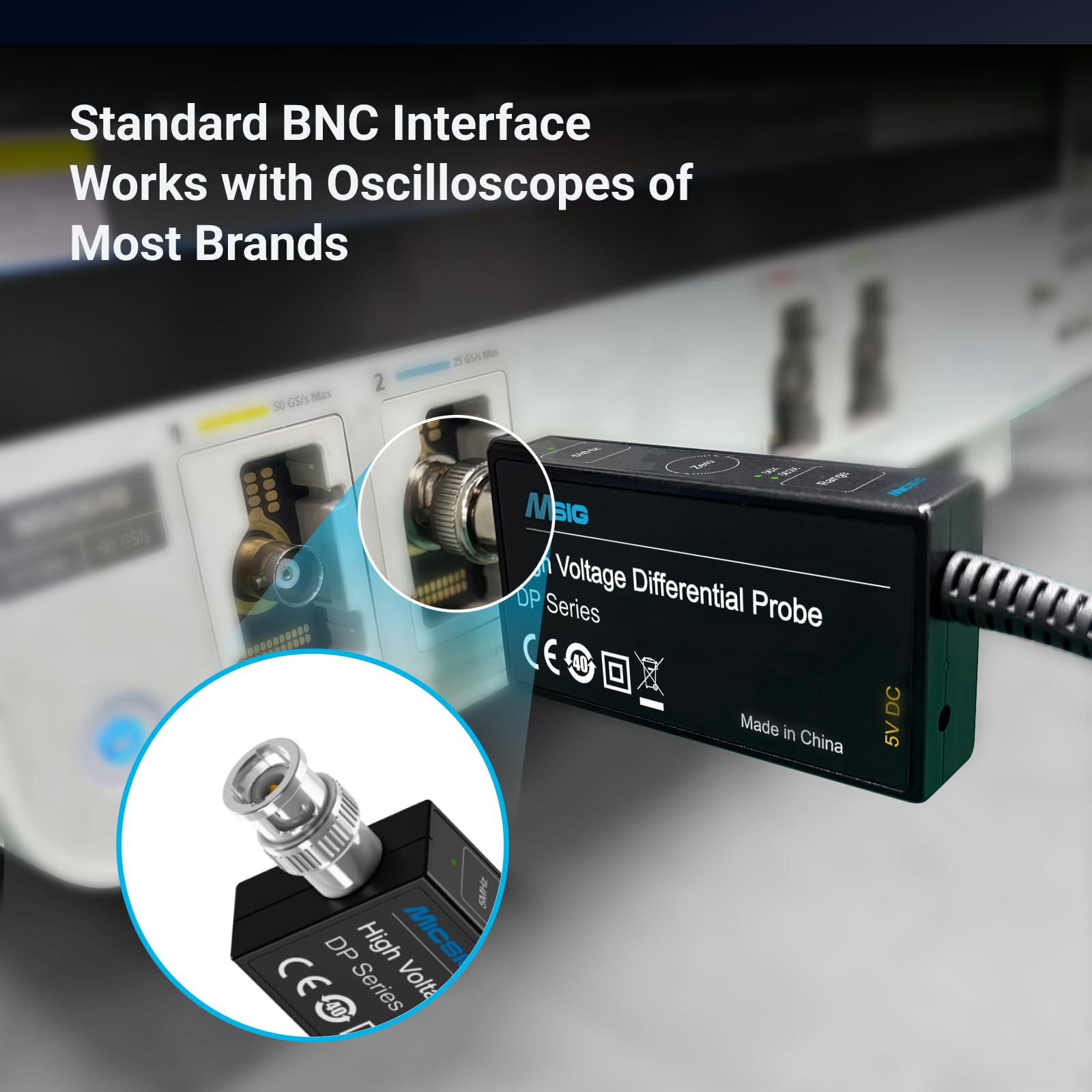 Micsig High Voltage Differential Probe DP Series oscilloscopes Probe 100Mhz/150Mhz/200Mhz oscilloscopes Probe DP1500/DP700/DP3000/DP7000/DP701/DP1501/DP3001/DP702/DP1502/DP3002(DP700 100Mhz)