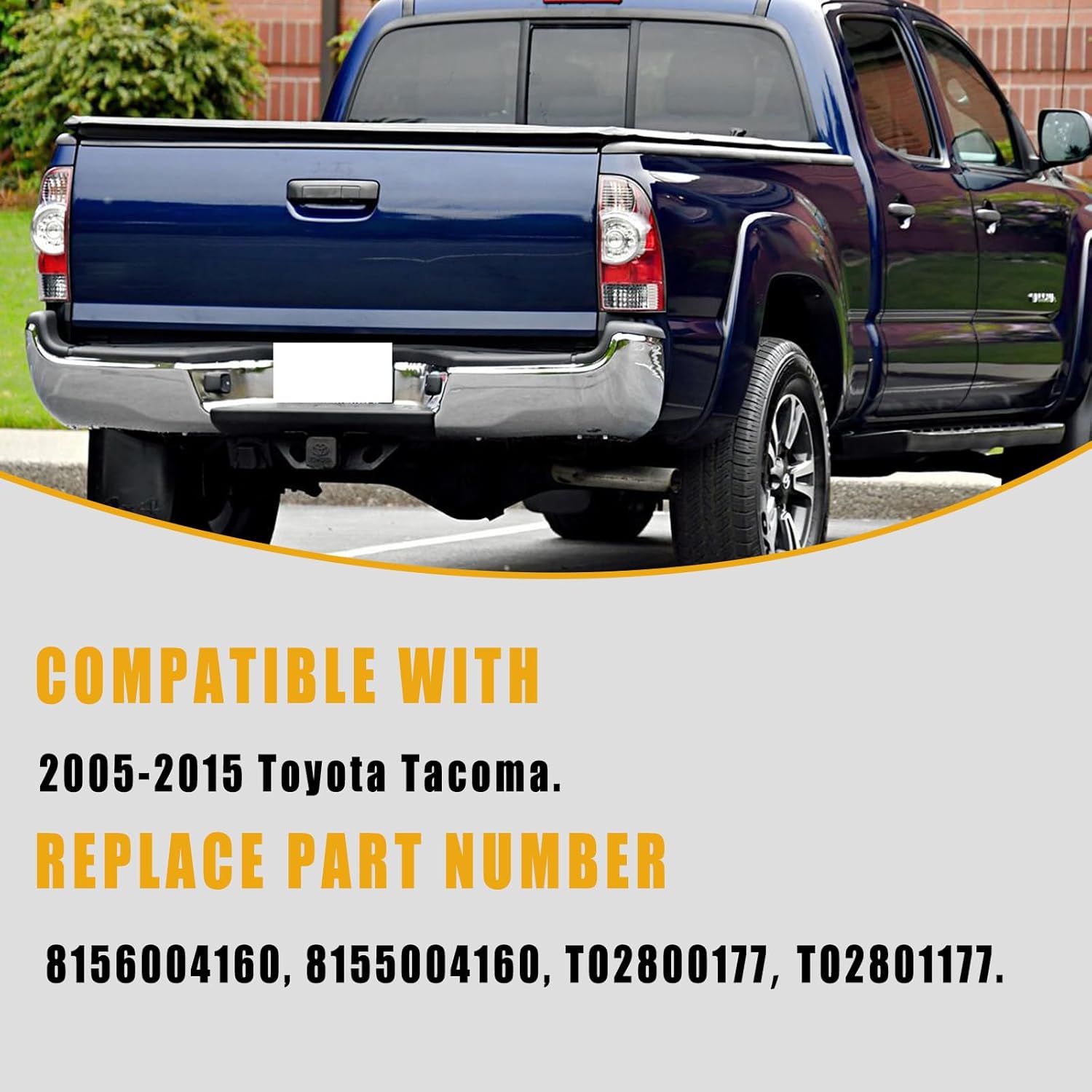 Boine Tail Light Compatible With 2005-2015 Toyota Tacoma Pickup Driver and Passenger Side Rear Light Brake Lamps LED Lens - Bulb and Harness Included 8155004160 8156004160