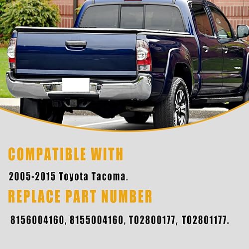 Miniatura 4 de Boine Compatible con Toyota Tacoma 2005-2015 lente LED de luz trasera del lado del conductor y del pasajero, bombilla y arnés incluidos 8155004160