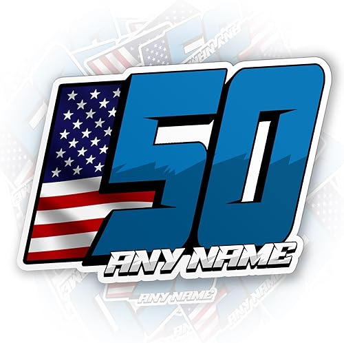 Miniatura 7 de Adhesivo de carreras personalizado con nombre de carreras, número de carreras, calcomanías de texto, calcomanías de vinilo troqueladas impermeables