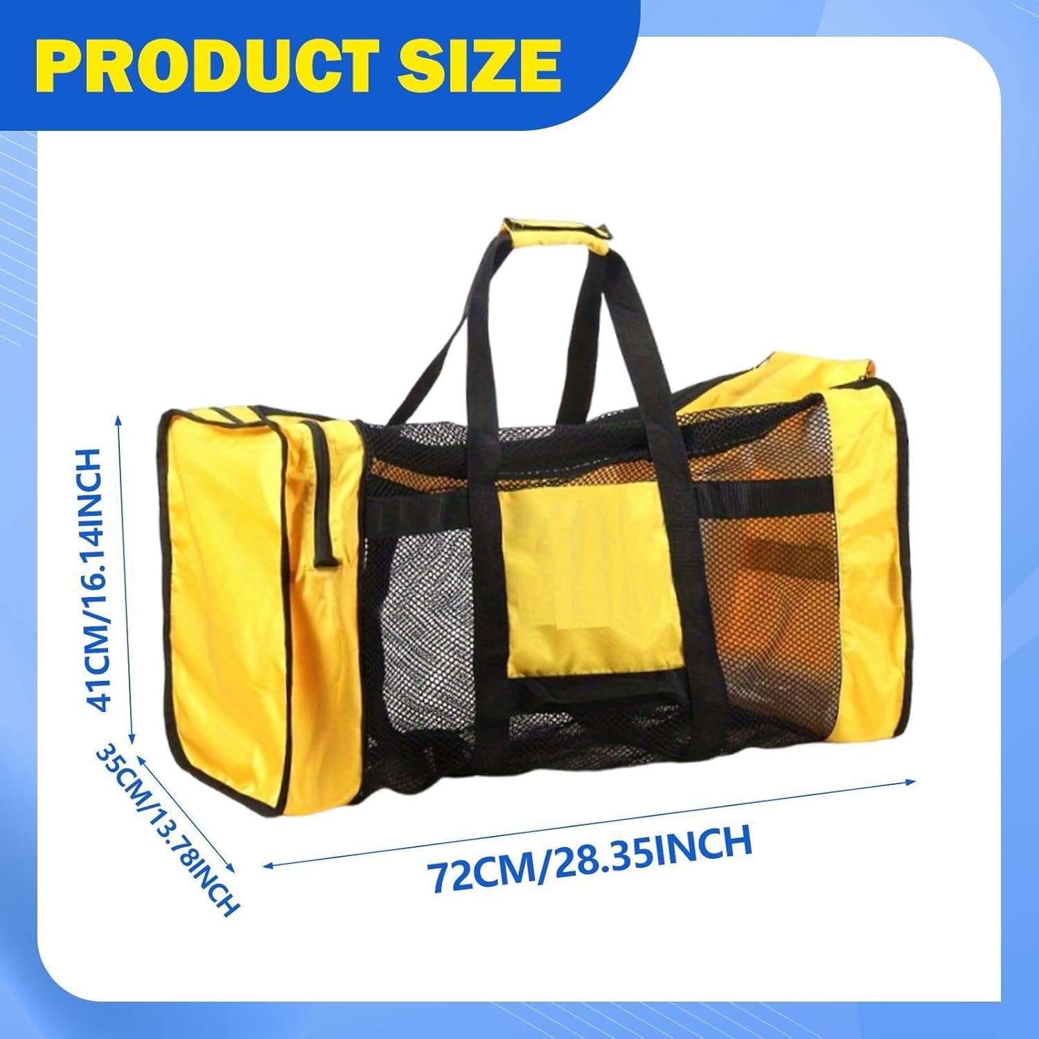 Mesh Dive Duffel Bag Handbag Breathable Large Capacity Scuba Gear Bag Beach Tote for Diving Scuba Kayak Beach Activities Gear