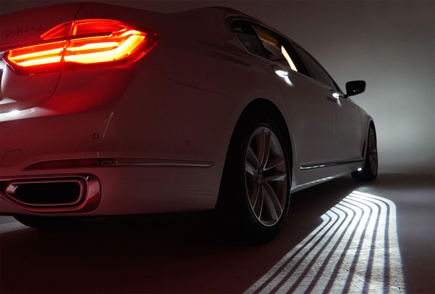 iJDMTOY Bimmer Style Angel Wing Micro-Optic LED Welcome Light Carpet, Universal Fit Compatible with Any Car SUV Truck As Side Door Step Courtesy Floor Illumination