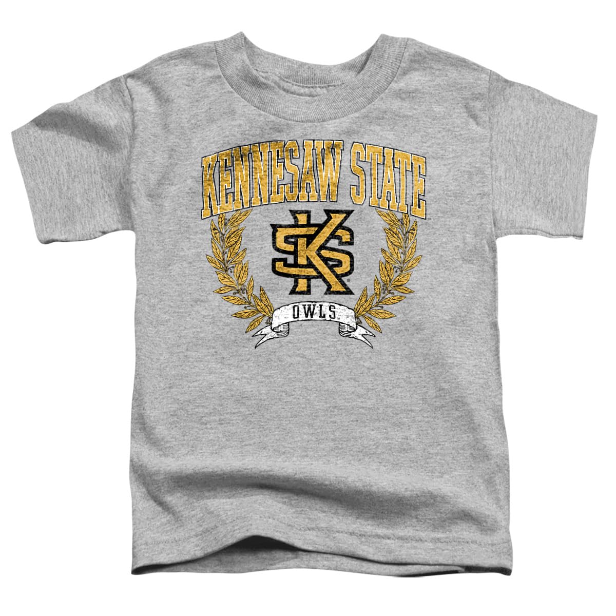 LOGOVISION Kennesaw State University Laurels Dark Kids T Shirt (4) for Toddler Boys and Girls, Athletic Heather