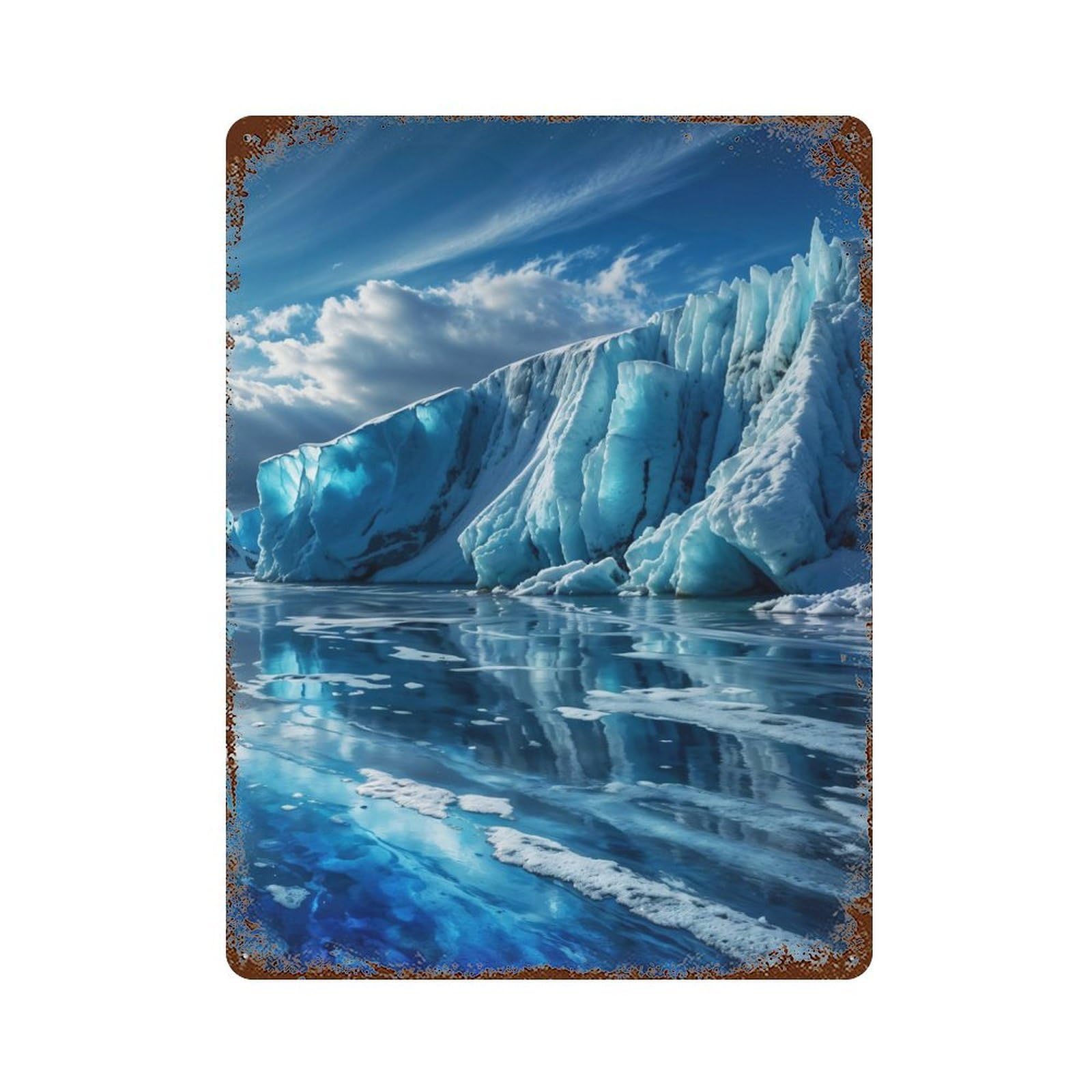 Garage Style Embrace on Lake Baikal P2 Weathered Tin Sign 15.7"x11.8", Classic Wall Plaque for Bar And Workshop