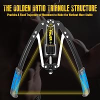 LEJIEYIN Állítható Power Twister 10-200 kg - Hidraulikus Mellizom Edző Eszköz Felsőtest Erősítéshez - Kék Fitness Edzőgép Otthoni Edzéshez 4