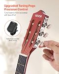 Guitare classique VEVOR, 38 pouces, kit de démarrage en bois pour débutants, avec cordes en nylon, sac de transport, sangle, accordeur, corde supplémentaire, médiator, capo, en bois de tilleul, pour adolescents, adultes, étudiants, Sunburst
