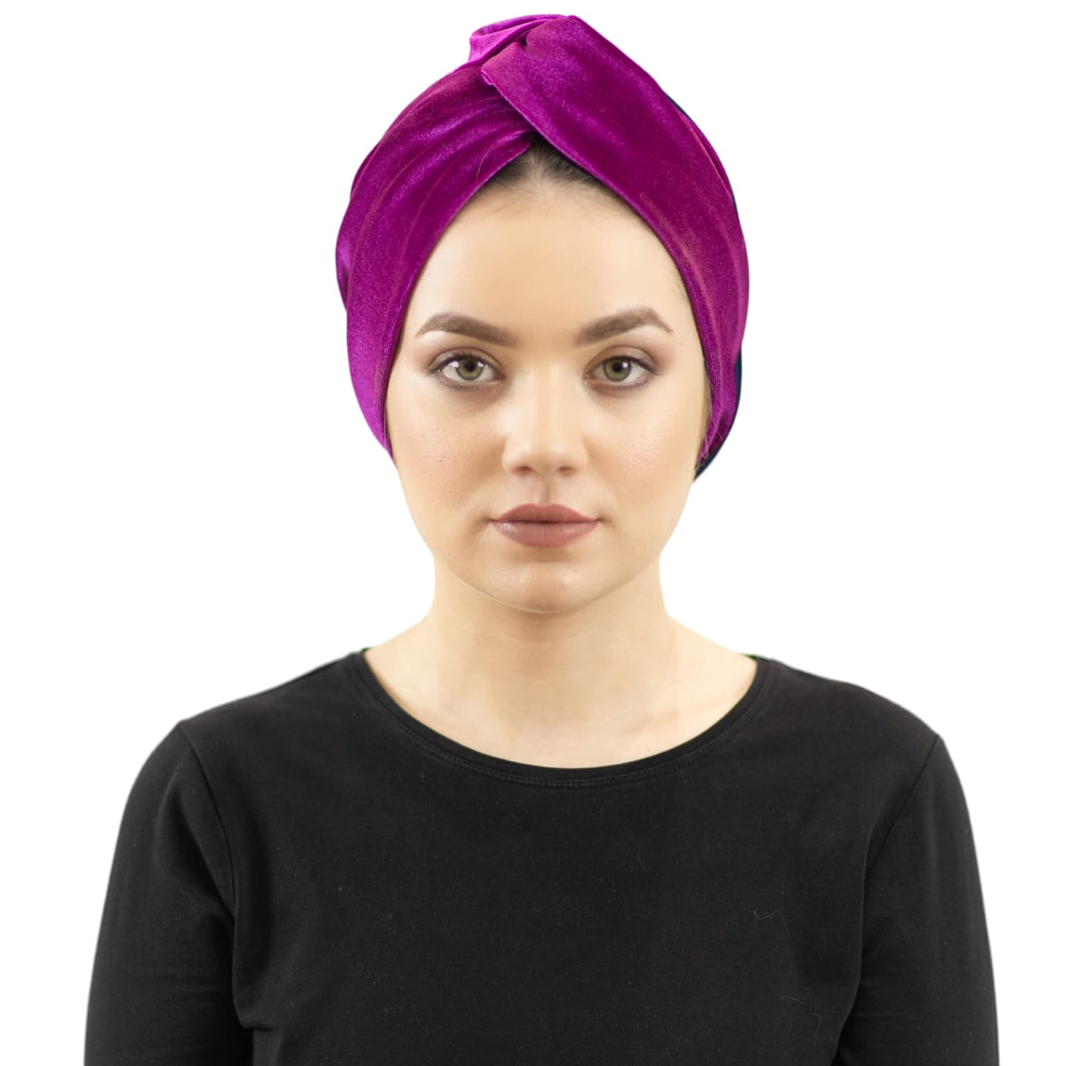 Avvexa Fuchsia Reversible Full Head Hair Scarf Wrap, Cord Velvet Turban, Headcover Head Wrap for Women, Self-tie hijab, Best Gift for Mom, Chemo Gift Idea, Gifts for Mothers