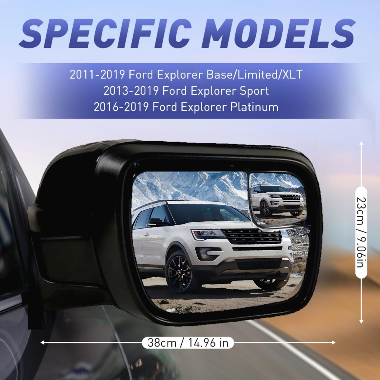 Driver Side Mirror Compatible with Ford Explorer 2011-2019 with Blind Spot Glass Turn Signal Light Puddle Light Heated Power Glass 7-Pins Rear View Door Mirror