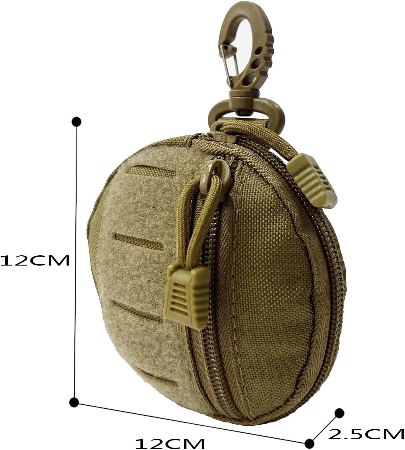 1000D Laser Cut Coin EDC Pouch Change Purse Tactical Round Zipper Bag image 4