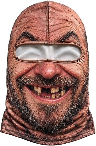 Funny Ski Mask for Men Warm Winter Novelty Balaclava Ugly Face Mask Gold