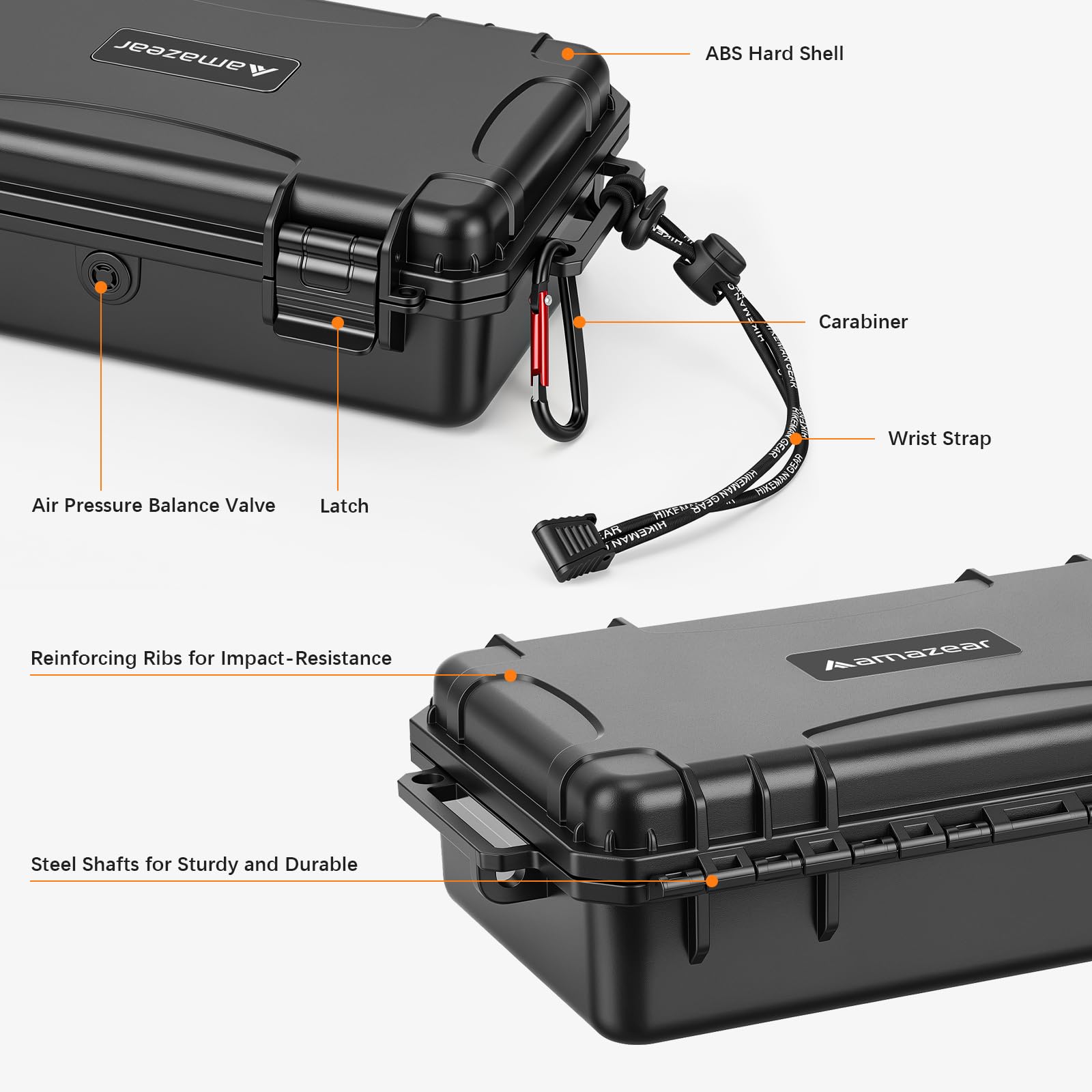 AMAZEAR Wodoodporna walizka na akcesoria i kamerę DJI Osmo Pocket 4, etui w twardym designie, specjalnie zaprojektowane dla zestawu Osmo Pocket 4 Diving Combo, z rzepem i karabinem