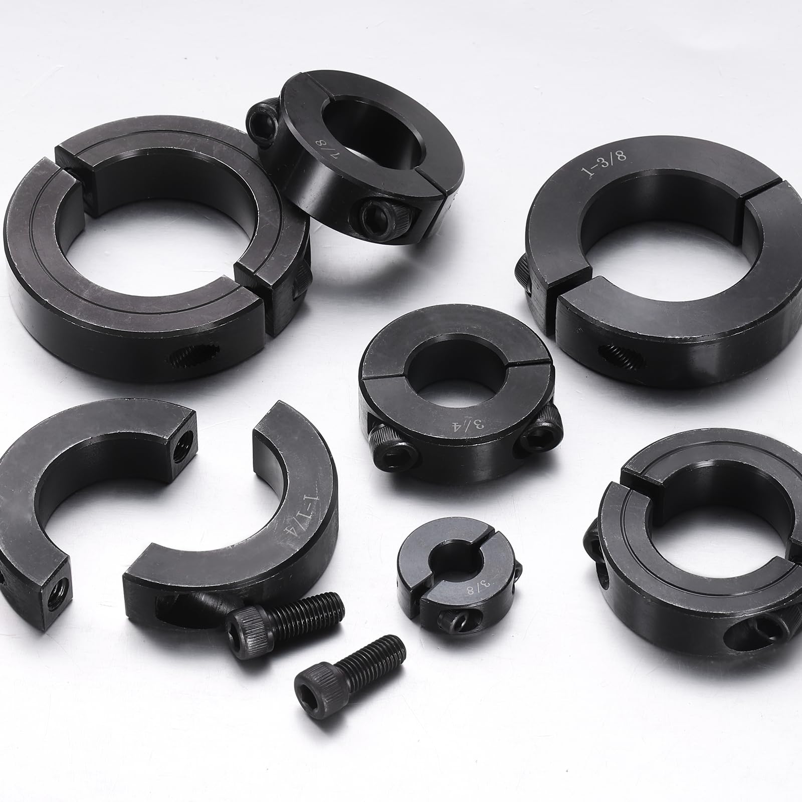 QUARKZMAN 4pcs Bagues d'Accouplement à Vis, Bague de Réglage Fente Double 1" ID x 1-3/4" OD x 1/2" Épaisseur, Collier de Serrage Coupleur d'Arbre à Verrouillage avec Vis de Réglage