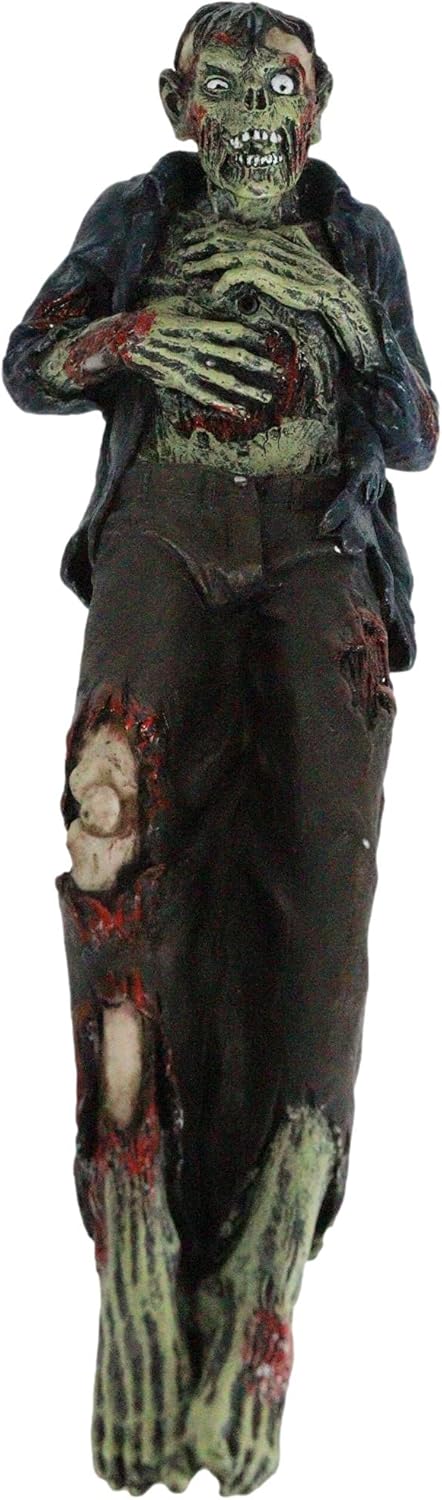 Ebros Gift Zombie Apocalypse Walking Death Undead with Impaled Ripped Chest Incense Stick Burner Holder Figurine 9.5" Long Ossuary Macabre Underworld Themed Aromatherapy Accent Sculpture