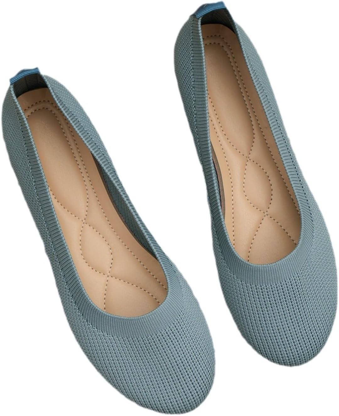 Womens Ballet Flats Shoes UK Sale Clearance, Ladies Round Toe Slip On Flats Knitted Flat Pumps Classic Ballerinas Casual Walking Loafers Comfort Knit Shoe Dressy Work Office Flats Softable Shoes