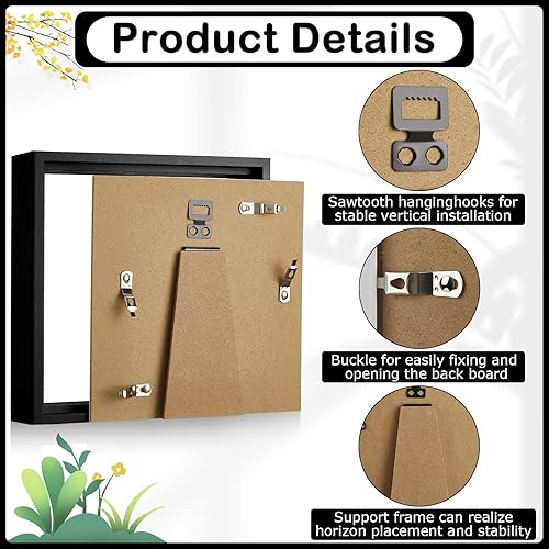 Miniatura 9 de 12 marcos de madera para caja de sombra, marco de caja de sombra, marco de fotos para recuerdos, artículos de bebé, recuerdos de boda, manualidades,