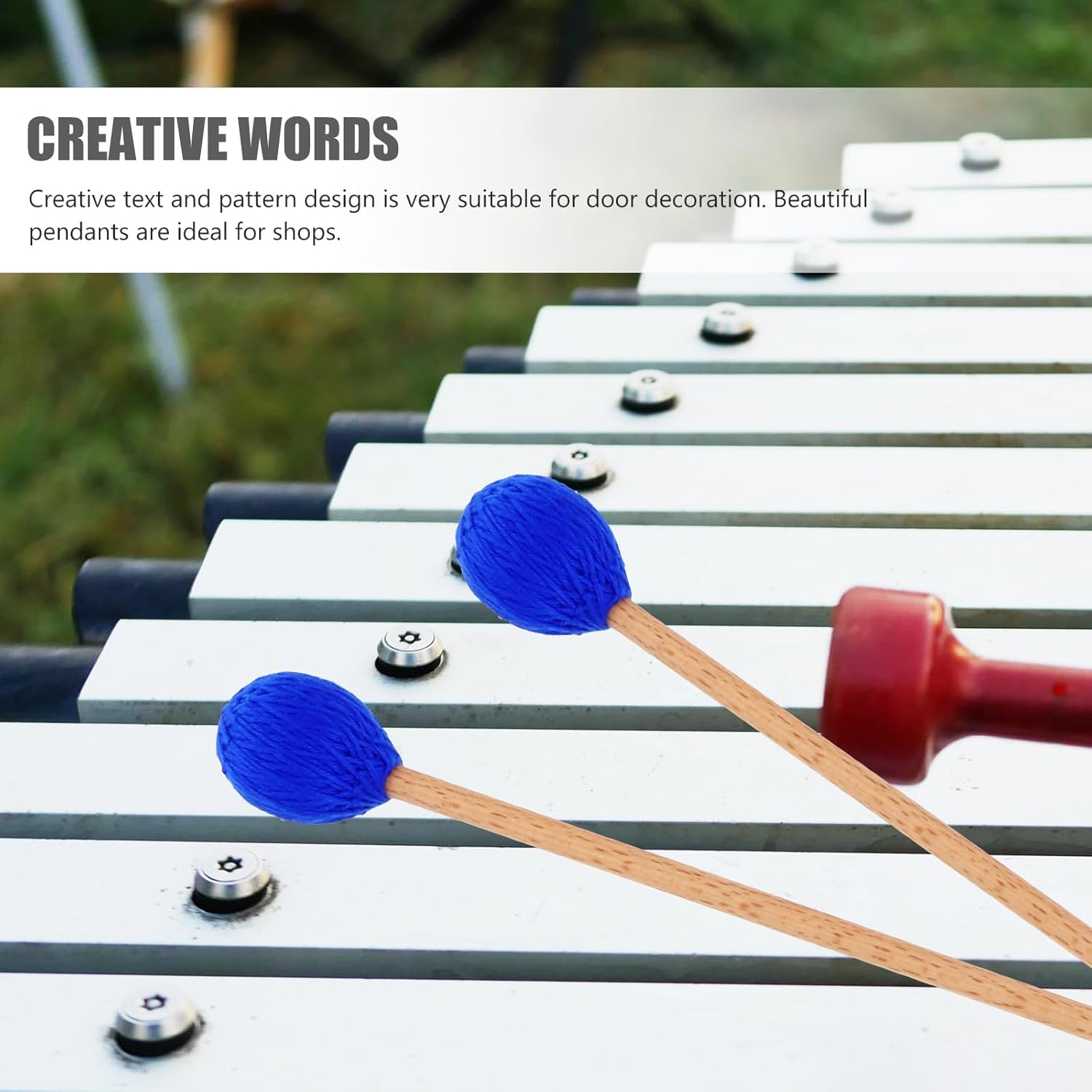 Drum Mallets Kit — 3 Pairs Percussion Drumsticks: Yarn Marimba Mallets with Xylophone Glockenspiel Sticks & Felt Timpani Head Keyboard Instruments Accessories for Beginner