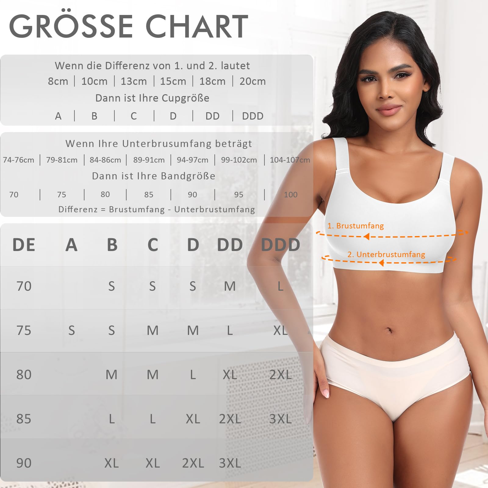 Nahtloser BH Damen Ohne Bügel Glatt Komfort Vollschalen Gepolstert Bustier Weicher BH Bequemer T-Shirt Soft BH Bra Bralette