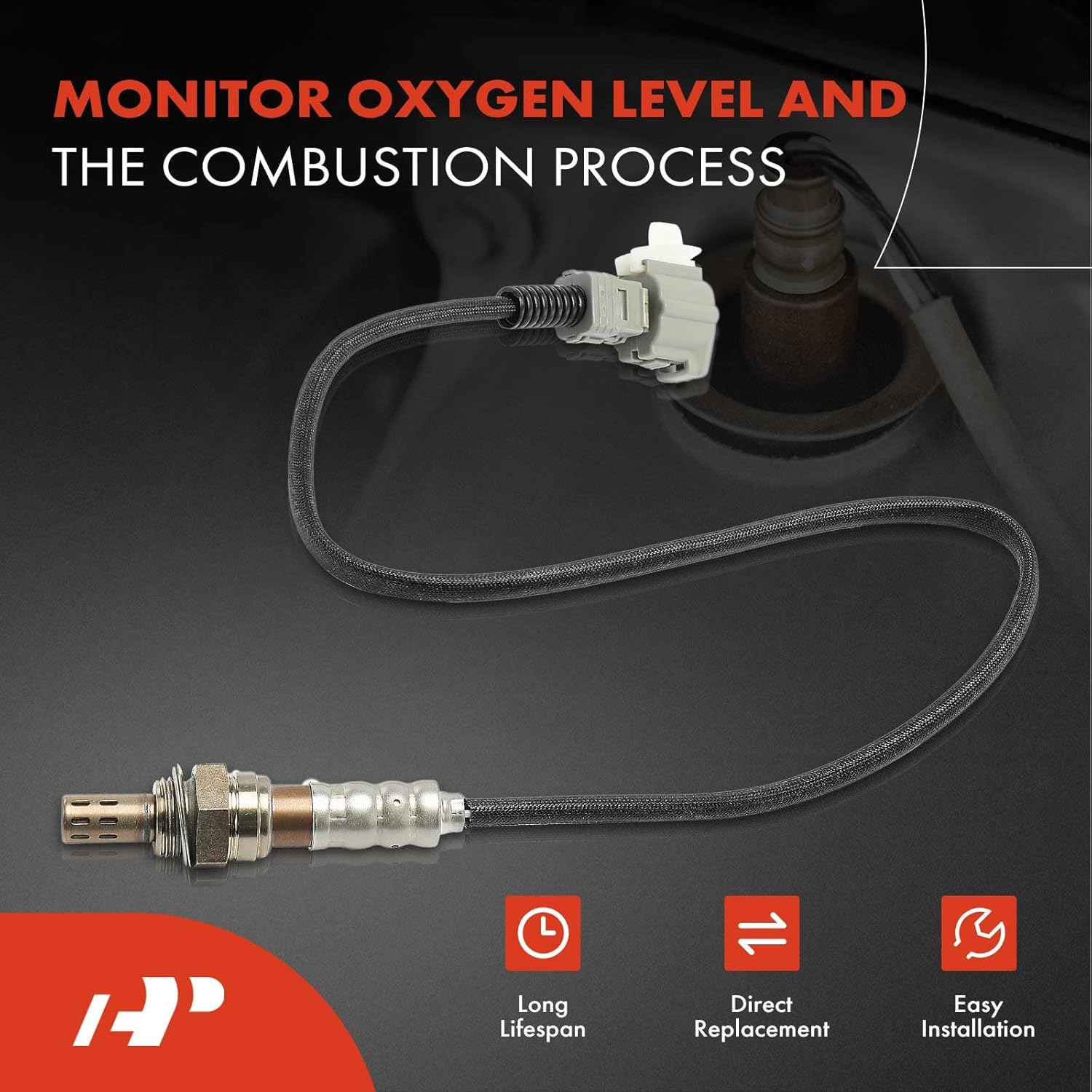 A-Premium O2 Oxygen Sensor Compatible with Toyota Highlander 2011-2016 & Lexus RX450H 2011-2015, RX350 2014-2015, 3.5L, Downstream Front and Rear, 2-PC Set, Replace# 8946548180