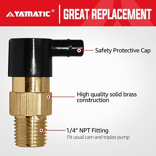 Miniatura 2 de YAMATIC Válvula de liberación térmica de alta resistencia para bombas de lavado a presión, repuesto para todas las bombas de leva axial, NPT de 14