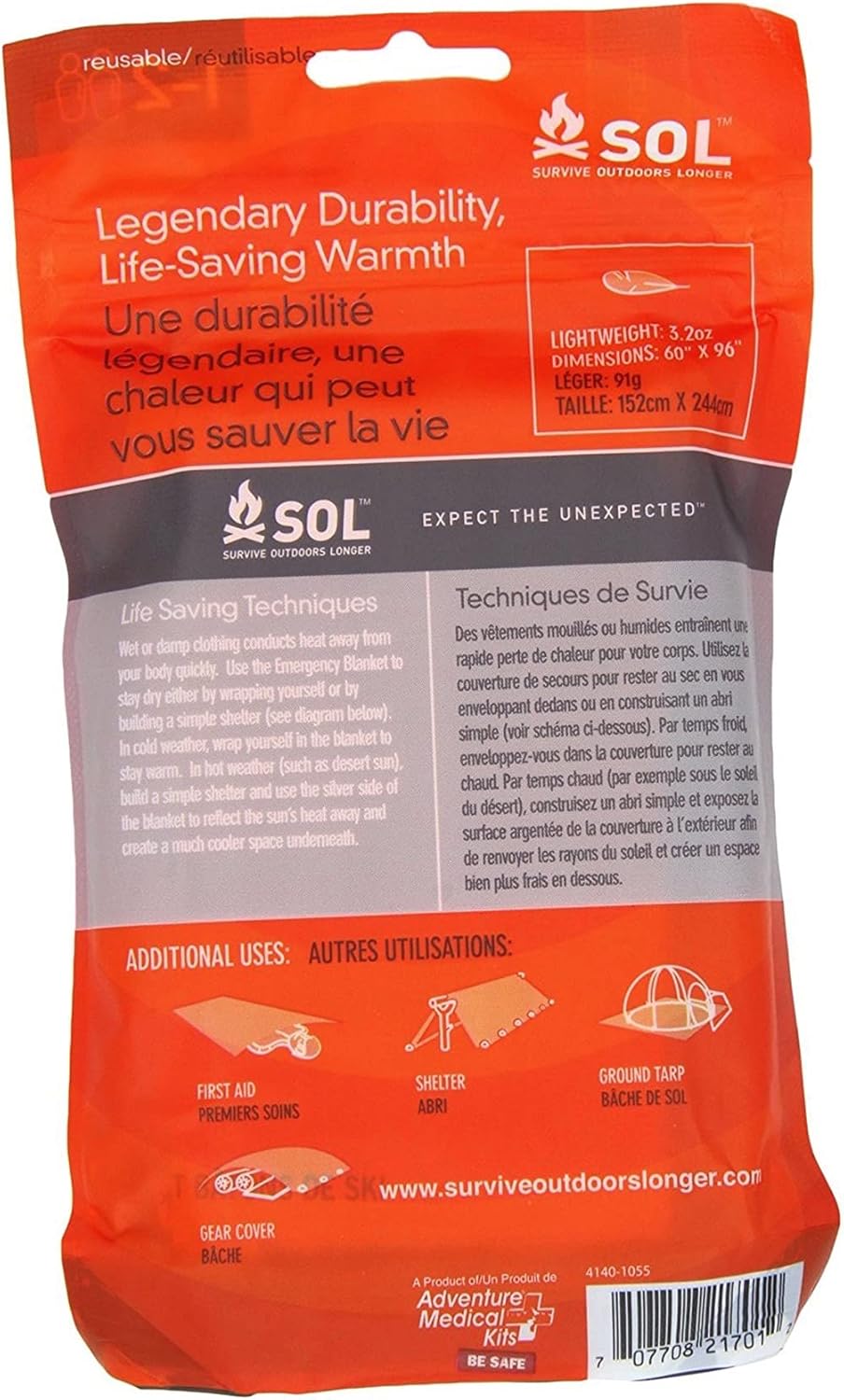 Sol Survival Blanket Adventure Medical 0140-1701