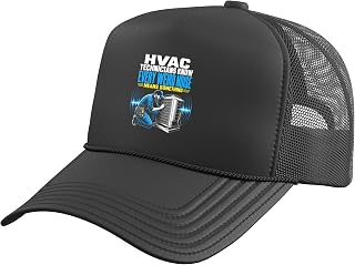HVAC Technicians HVAC Tech Caution Flying Tools HVAC Trucker Hat with Adjustable Mesh Back