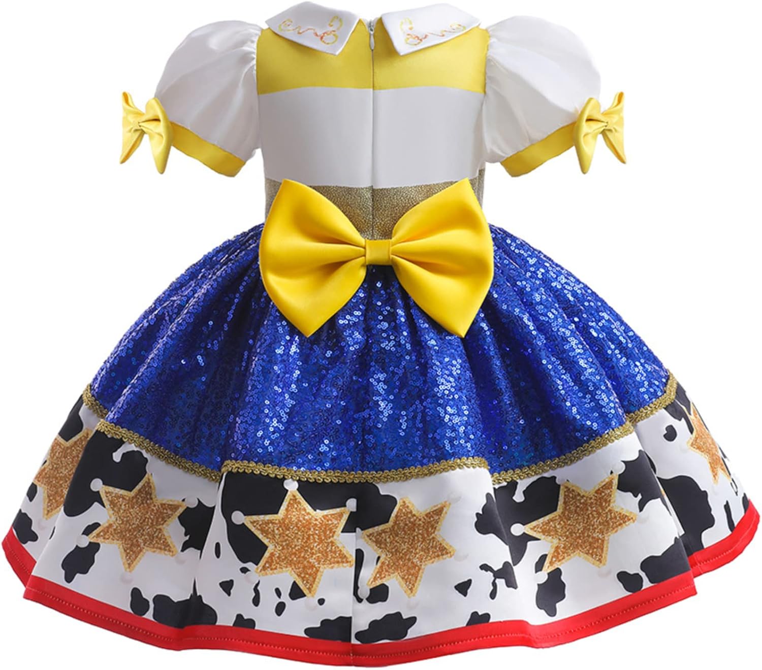 Jessie Costume for Girls Cowgirl Sequins Dress Up Halloween Outfit White 2-3 Years