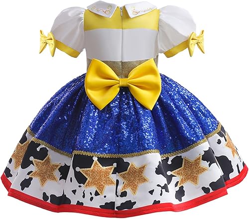 Miniatura 2 de Lgandpg Disfraz de Jessie para niñas, disfraz de vaquera con lentejuelas para Halloween