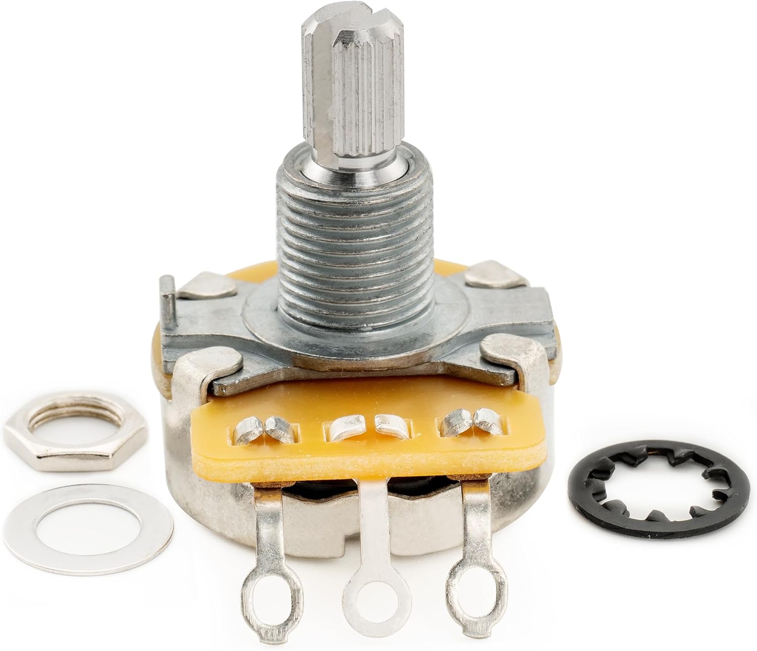 CTS 450 B500K Pots Standard Split Shaft 3/8 Inch 10% Linear Taper Potentiometers for Electric Guitar Bass (Set of 4)