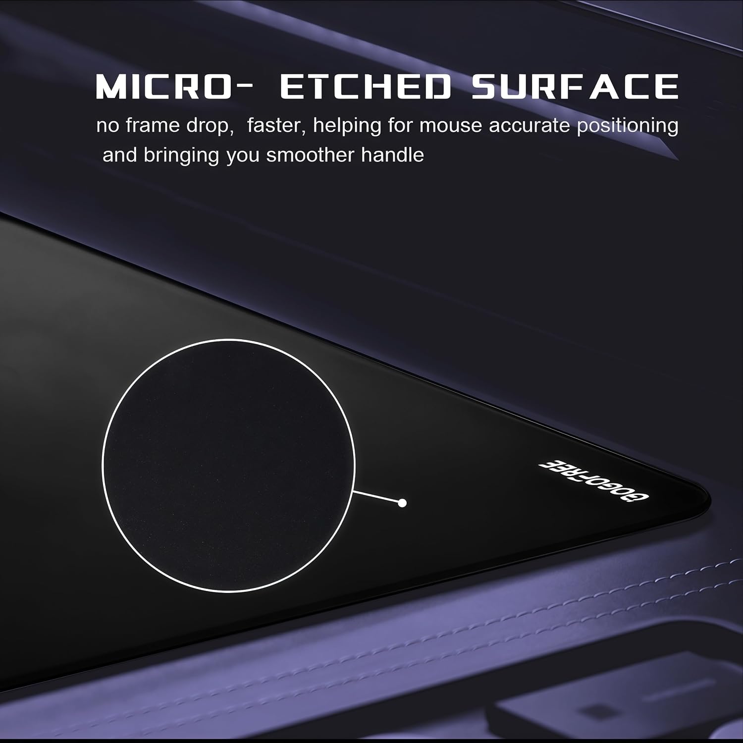 gogofree Glass Mousepad for Gaming, Ultra Smooth Mouse Mat with Hard Surface, Large Tempered Glass Mouse Pad Precision Speed Control for Games and Office (Black, 11.8" L x 9.3" W) image 5