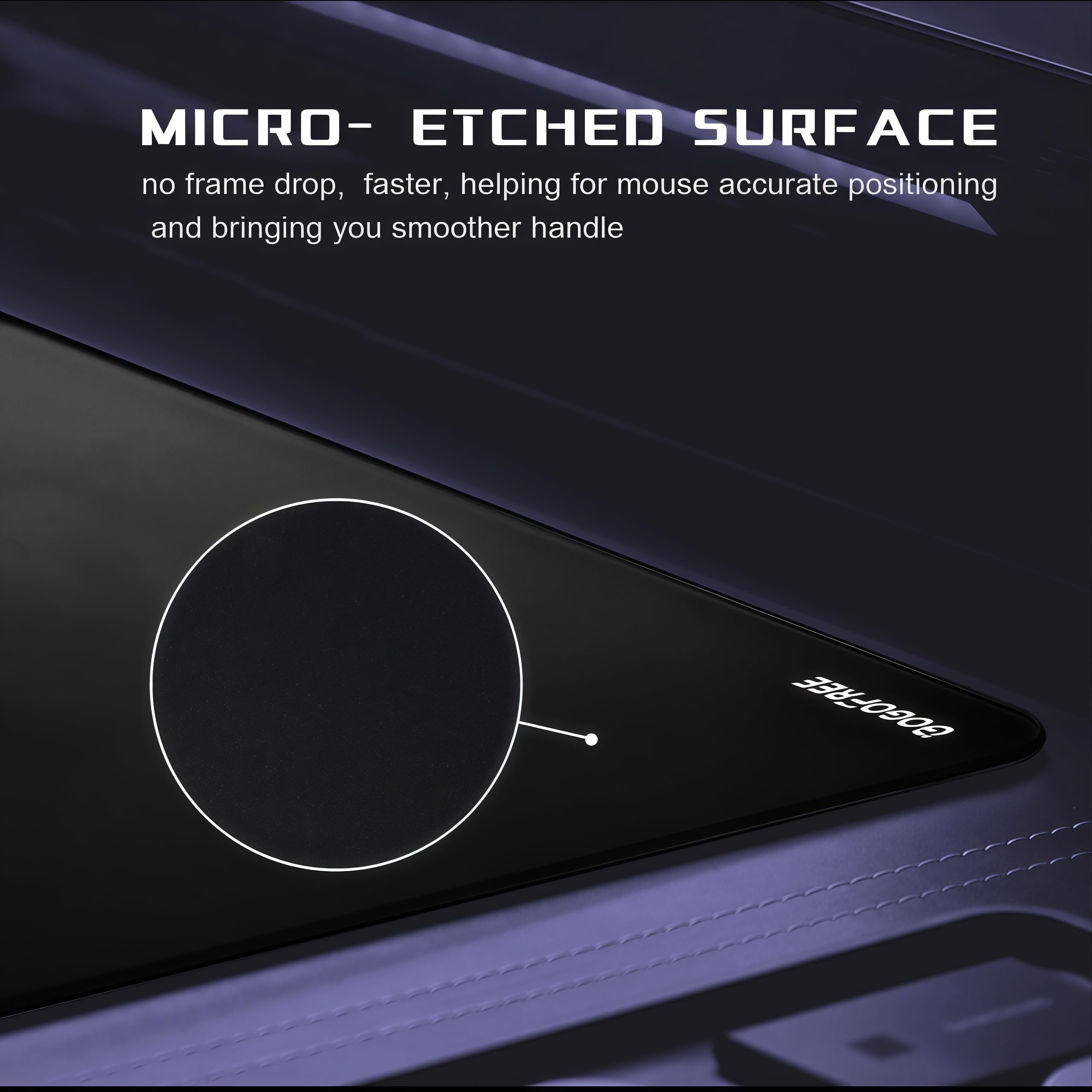 gogofree Alfombrilla de ratón de vidrio para juegos, alfombrilla de mouse ultra suave con superficie dura, alfombrilla de mouse grande de vidrio templado, control de velocidad de precisión para juegos