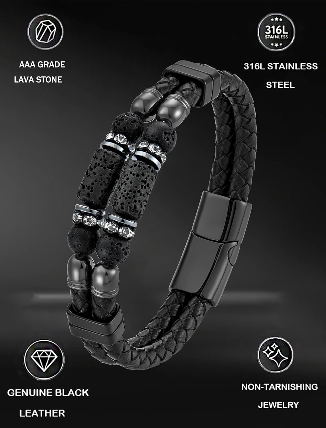 Turquoise Bracelet for Men Leather Men Bracelet