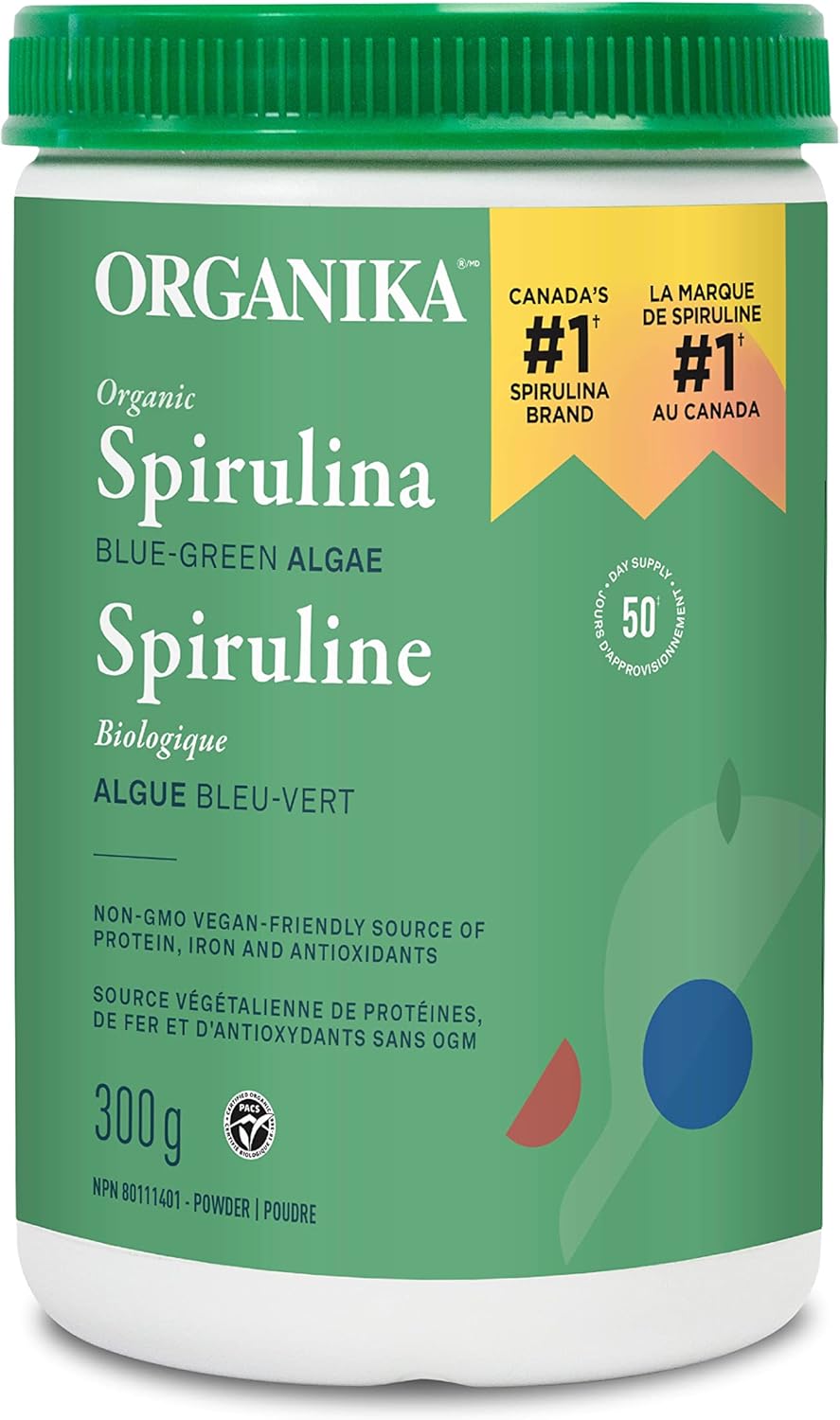 Organika Certified Organic Spirulina Powder Superfood, 3rd Party Tested, Pristine Sourcing