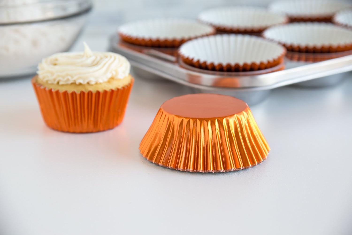 Fox Run Halloween Foil Muffin and Cupcake Liners, Set of 32, Standard Size Wrappers