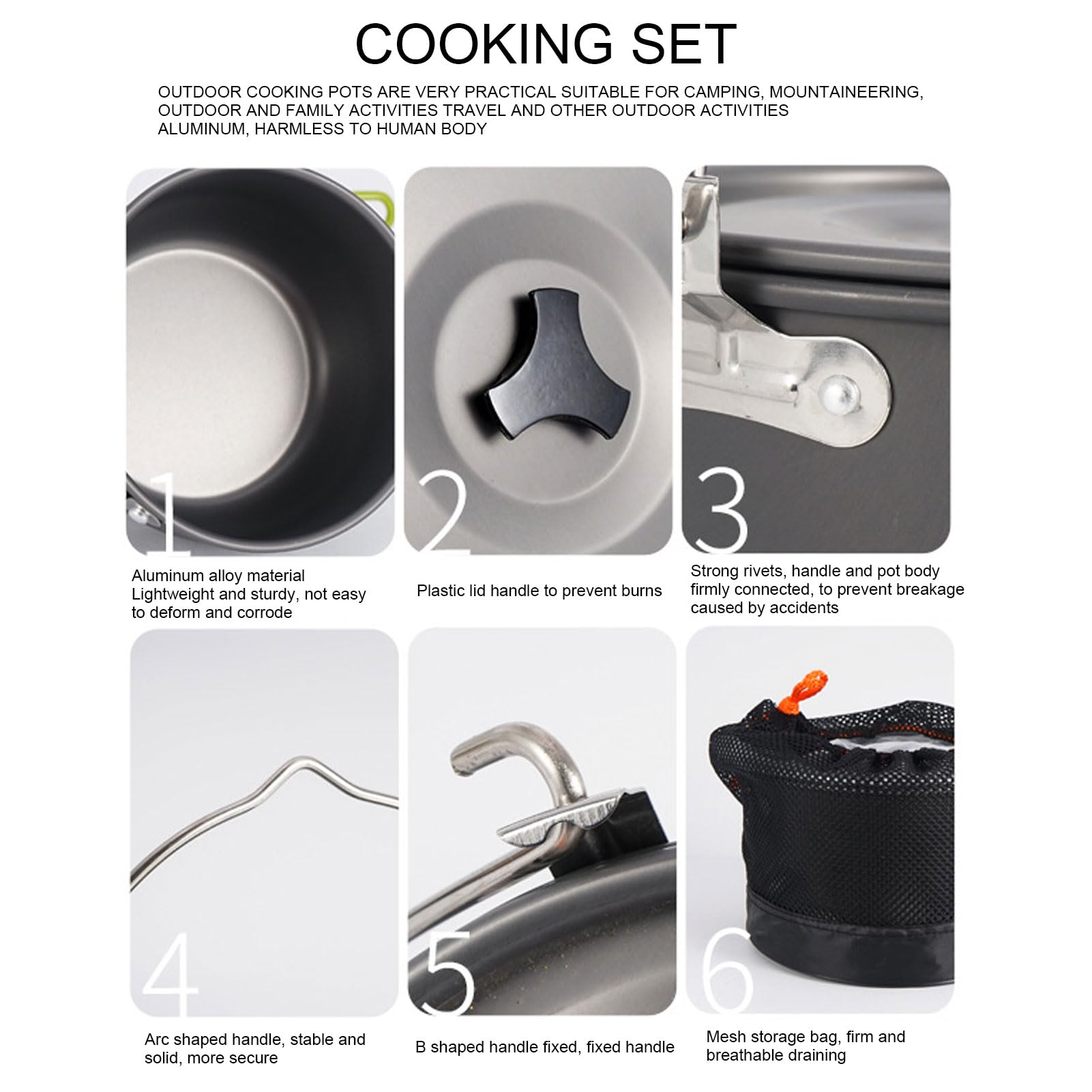 Generic Grande Marmite Suspendue de Camping en Alliage D'aluminium, Marmite avec Revêtement Antiadhésif pour Camping en Plein Air Pique-nique Barbecue Ragoût Generic Grande Marmite Suspendue de Camping en Alliage D'aluminium, Marmite avec Revêtement Antiadhésif pour Camping en Plein Air Pique-nique Barbecue Ragoût
