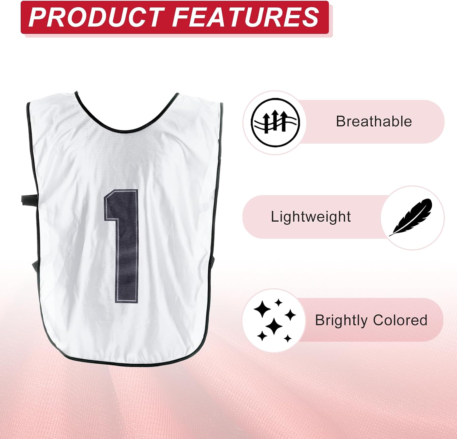 PATIKIL Soccer Training Vest, Team Sports Pinnies Reversible Numbered Soccer Practice Pennies Jerseys Bibs