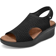 mysoft Womens Lightweight Walking Sandals Wedge Comfortable Beach Shoes